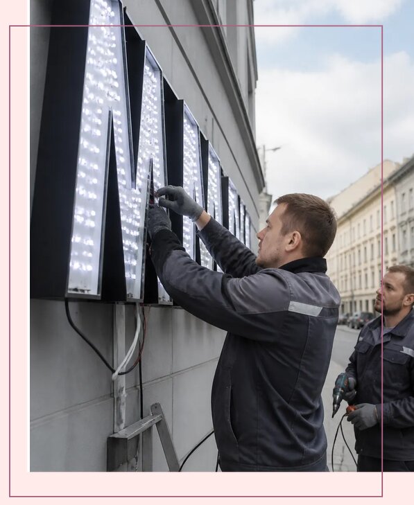 Изготовление и монтаж светодиодных LED вывесок в Угличе